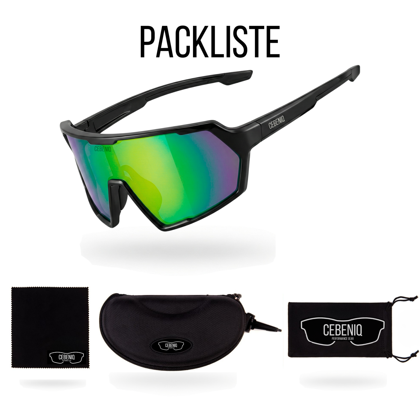 Sportbrille Cebeniq "TOUR" Schwarz Purple-Green